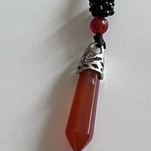 Beautiful Carnelian crystal necklace. Stimulates creativity and self-care
